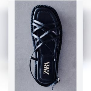46. Zara - Leather Rope Flatform Sandals